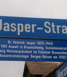 Straßenschild Dr. Jasper-Straße Blankenburg